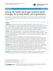 Closing the health equity gap