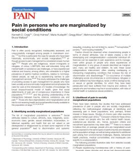 Pain in persons who are marginalized by social conditions