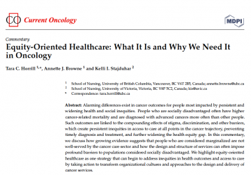 Equity-Oriented Healthcare: What It Is and Why We Need It in Oncology