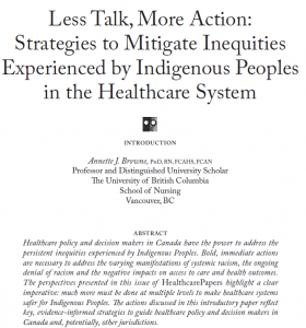 Less talk, more action: Strategies to mitigate inequities experienced by Indigenous peoples in the healthcare system