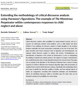 Extending the methodology of critical discourse analysis with Haraway’s figurations: The example of The Monstrous Perpetrator within contemporary responses to child neglect and abuse
